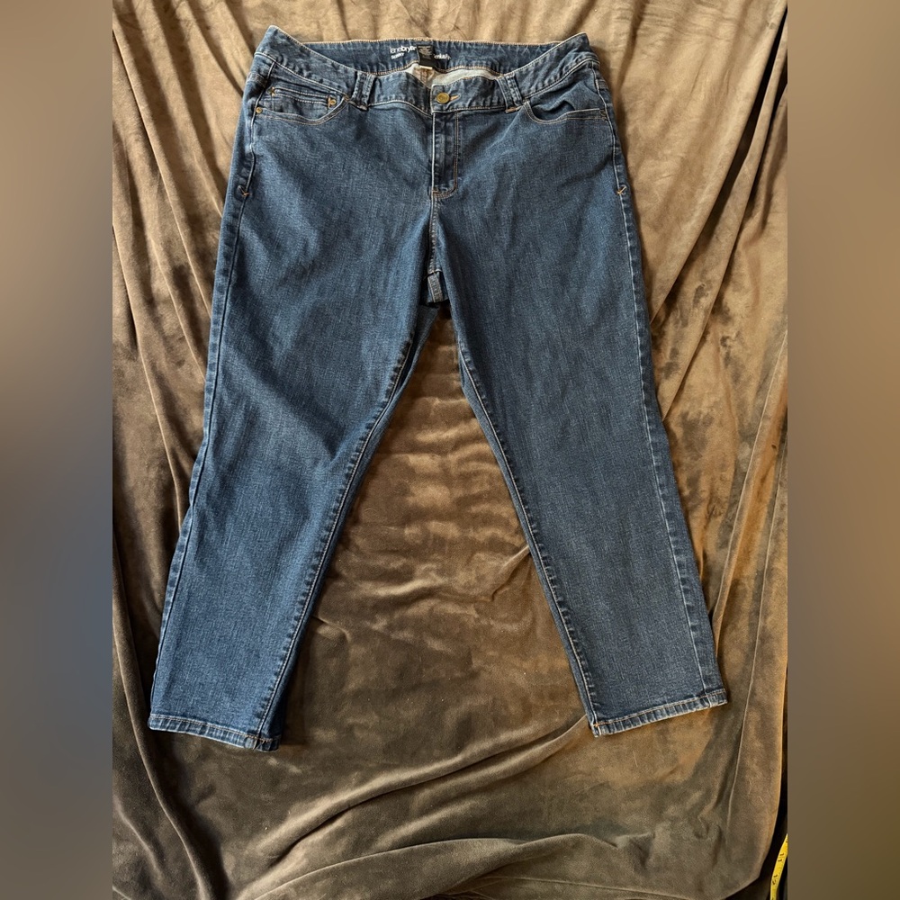 Lane Bryant Women's Skinny Jeans in Dark Blue Denim
